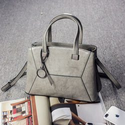 Genuine Leather Top Handle Tote Crossbody Handbag