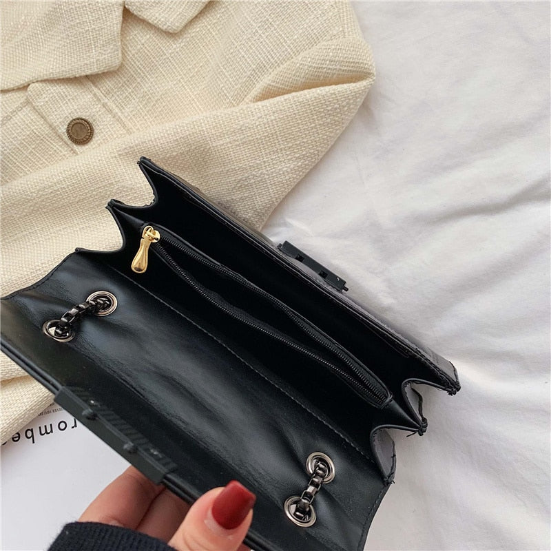 Rivet Chain Brand Designer PU Leather Crossbody Bags For Women 2021 Simple Fashion Shoulder Bag Lady Luxury Small Handbags