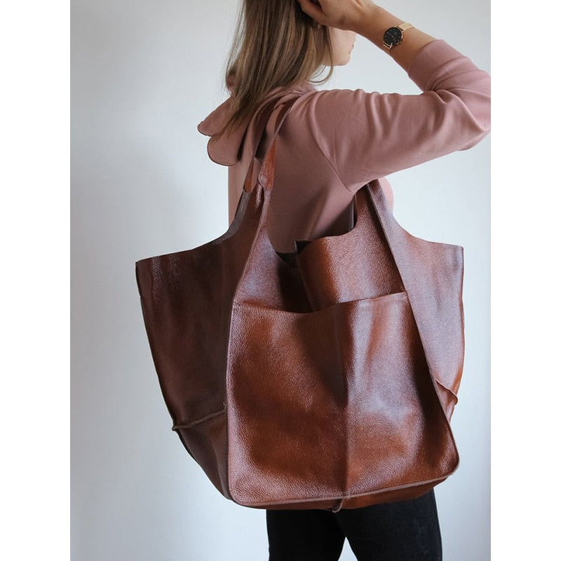 Oversized PU Leather Tote