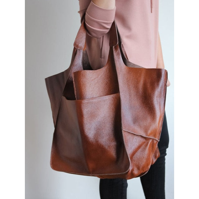 Oversized PU Leather Tote