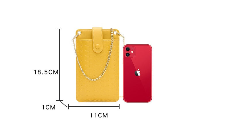 Women's mini mobile phone bag PU leather shoulder bag diagonal coin purse handbag
