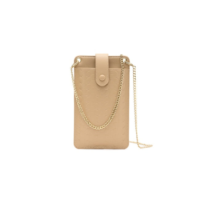 Women's mini mobile phone bag PU leather shoulder bag diagonal coin purse handbag