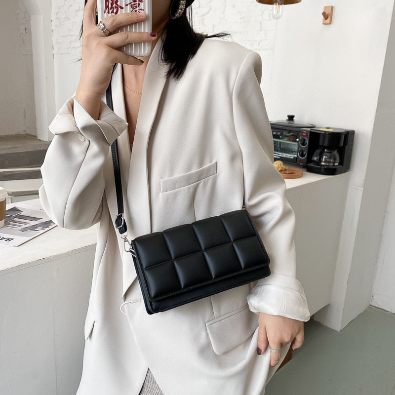Women's Bag Black Handbags 2021 New Fashion Female Pu Literary Single Shoulder Design Female Crossbody Bags